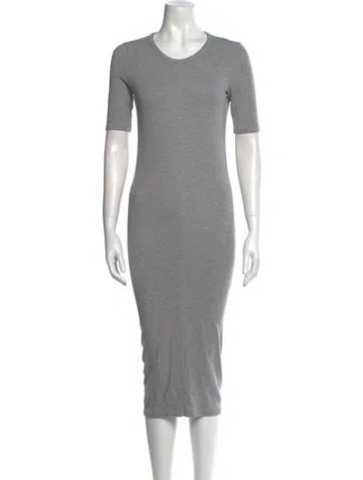 Pre-owned Acne Studios Crew Neck Midi Length Dress In Gray