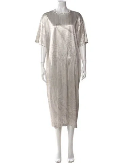Pre-owned Acne Studios Crew Neck Midi Length Dress In Neutral