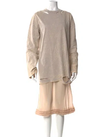 Pre-owned Acne Studios Crew Neck Midi Length Dress In Orange