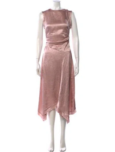 Pre-owned Acne Studios Crew Neck Midi Length Dress In Pink