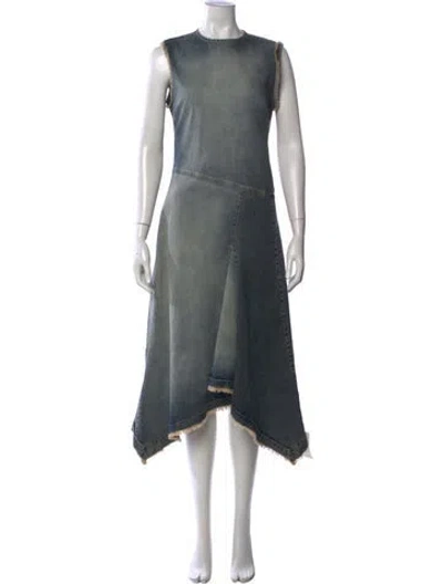 Pre-owned Acne Studios Crew Neck Midi Length Dress W/ Tags In Blue