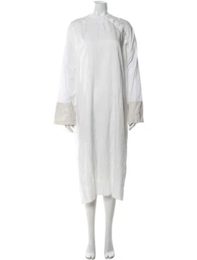 Pre-owned Acne Studios Crew Neck Midi Length Dress In White