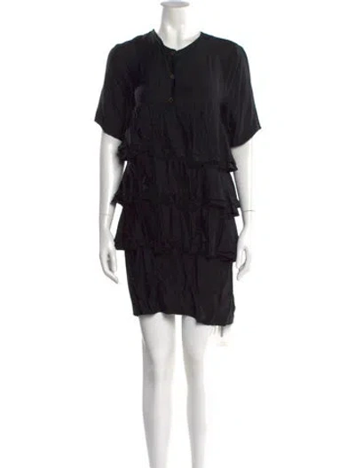 Pre-owned Acne Studios Crew Neck Mini Dress In Black