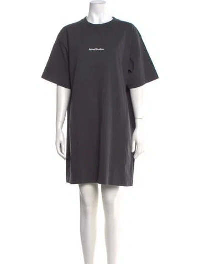Pre-owned Acne Studios Crew Neck Mini Dress In Black