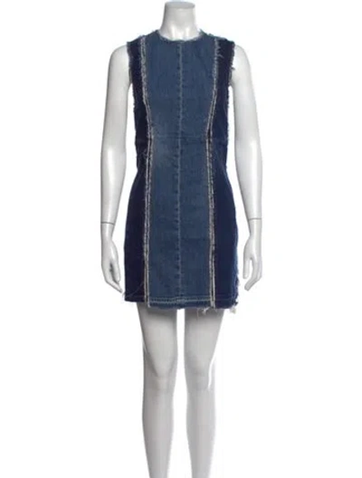 Pre-owned Acne Studios Crew Neck Mini Dress In Blue