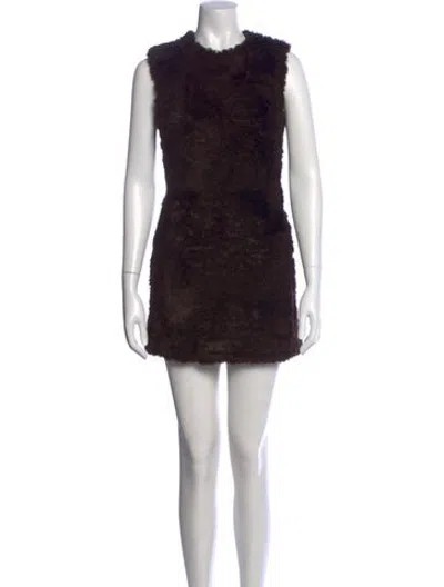 Pre-owned Acne Studios Crew Neck Mini Dress In Brown