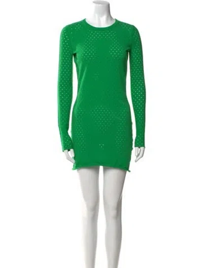 Pre-owned Acne Studios Crew Neck Mini Dress In Green