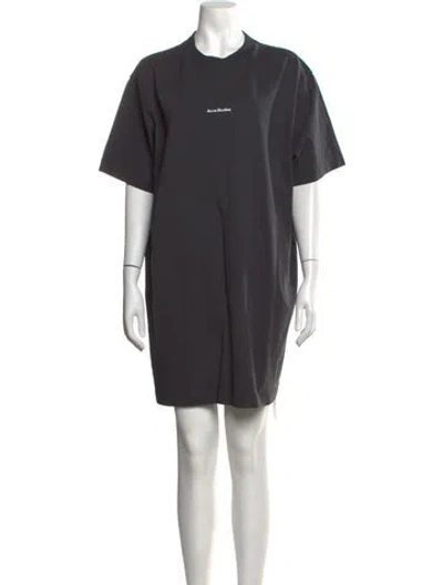 Pre-owned Acne Studios Crew Neck Mini Dress In Grey