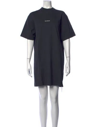 Pre-owned Acne Studios Crew Neck Mini Dress In Grey