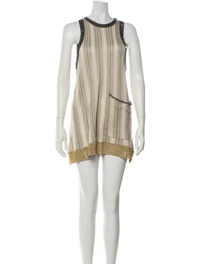 Pre-owned Acne Studios Crew Neck Mini Dress In Neutral