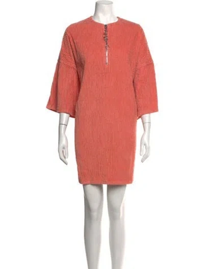 Pre-owned Acne Studios Crew Neck Mini Dress In Orange