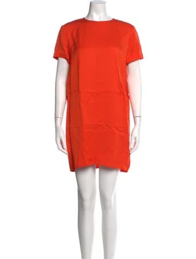 Pre-owned Acne Studios Crew Neck Mini Dress In Orange