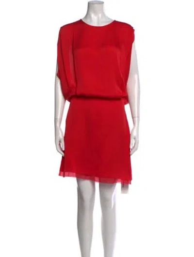 Pre-owned Acne Studios Crew Neck Mini Dress In Red