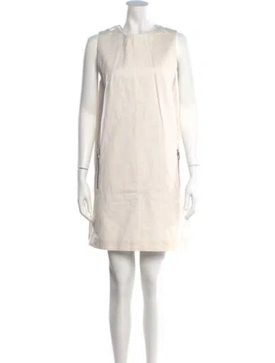 Pre-owned Acne Studios Crew Neck Mini Dress In White