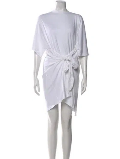 Pre-owned Acne Studios Crew Neck Mini Dress In White