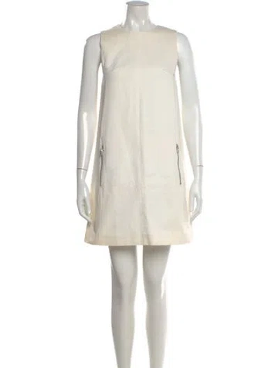 Pre-owned Acne Studios Crew Neck Mini Dress In White