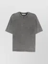 Acne Studios Crew Neck Organic Cotton Plain Top In Gray