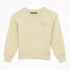 Acne Studios Crew-neck Sand Green Cotton Sweatshirt In Green