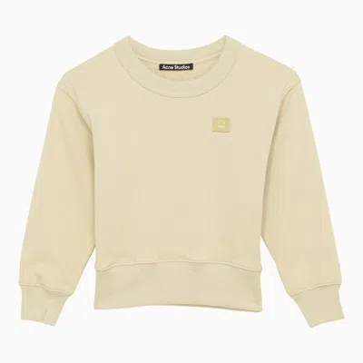 ACNE STUDIOS CREW-NECK SAND GREEN COTTON SWEATSHIRT