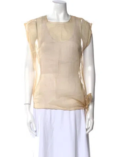 Pre-owned Acne Studios Crew Neck Short Sleeve Blouse W/ Tags In Neutral