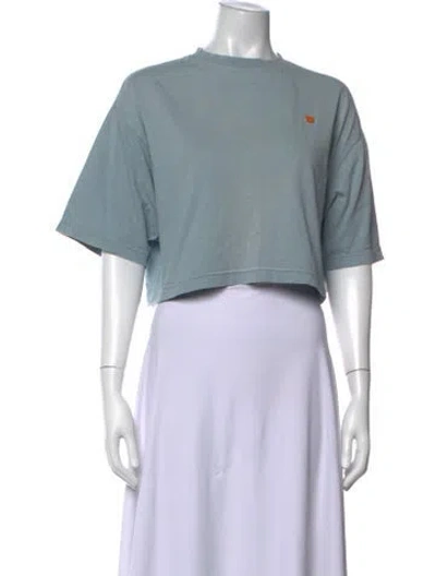 Pre-owned Acne Studios Crew Neck Short Sleeve Crop Top In Blue