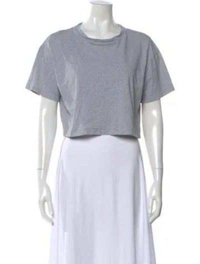 Pre-owned Acne Studios Crew Neck Short Sleeve Crop Top In Gray
