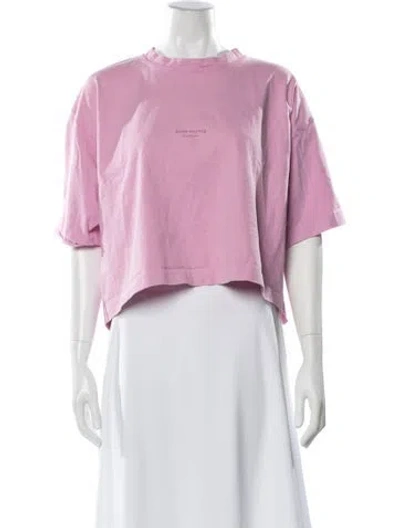 Pre-owned Acne Studios Crew Neck Short Sleeve Crop Top In Pink