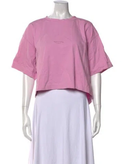 Pre-owned Acne Studios Crew Neck Short Sleeve Crop Top In Pink