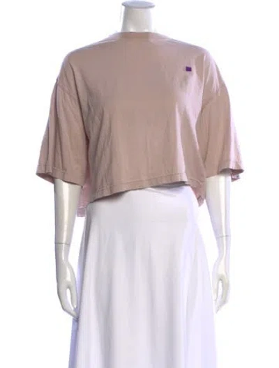 Pre-owned Acne Studios Crew Neck Short Sleeve Crop Top In Pink