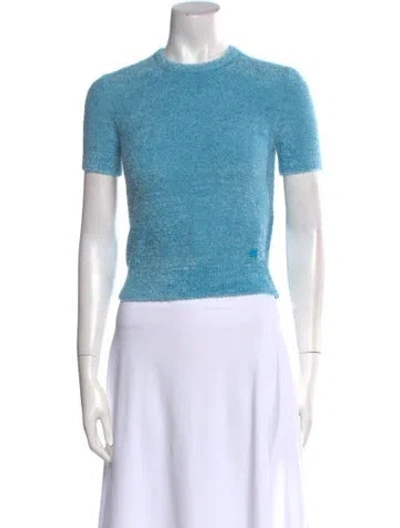 Pre-owned Acne Studios Crew Neck Short Sleeve Crop Top W/ Tags In Blue