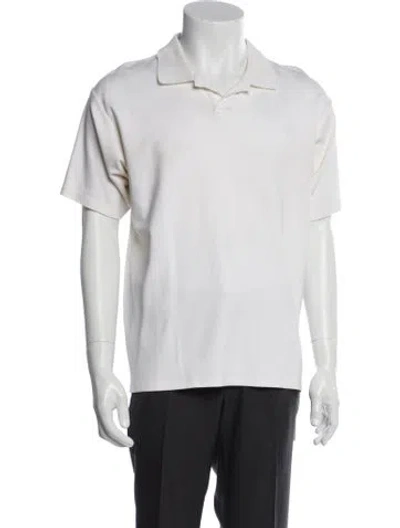 Pre-owned Acne Studios Crew Neck Short Sleeve Polo Shirt In White
