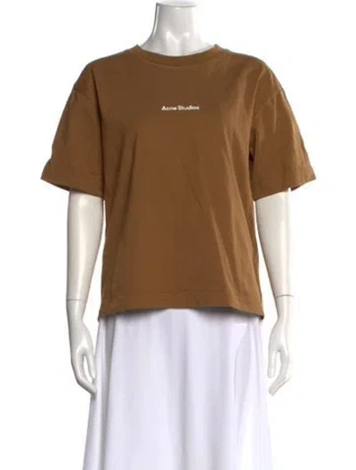 Pre-owned Acne Studios Crew Neck Short Sleeve T-shirt In Brown