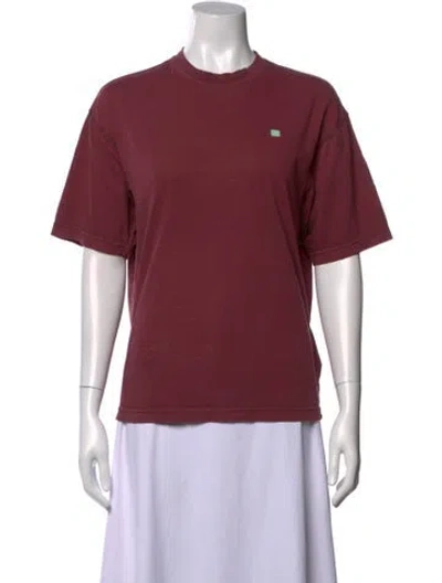 Pre-owned Acne Studios Crew Neck Short Sleeve T-shirt In Burgundy