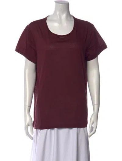 Pre-owned Acne Studios Crew Neck Short Sleeve T-shirt In Burgundy