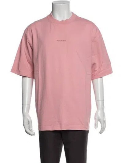 Pre-owned Acne Studios Crew Neck Short Sleeve T-shirt In Pink