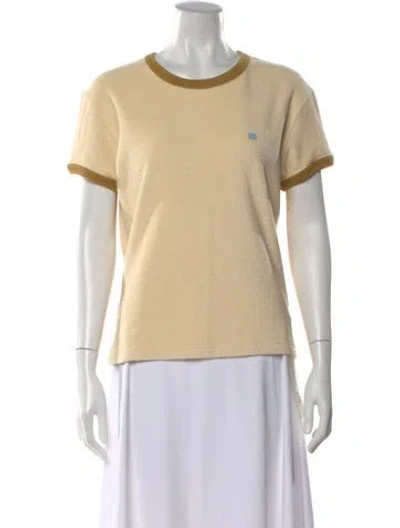 Pre-owned Acne Studios Crew Neck Short Sleeve T-shirt In Yellow