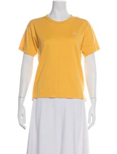 Pre-owned Acne Studios Crew Neck Short Sleeve T-shirt In Yellow