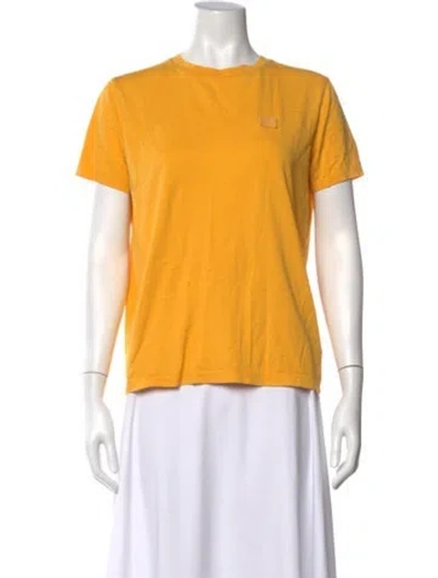 Pre-owned Acne Studios Crew Neck Short Sleeve T-shirt In Yellow