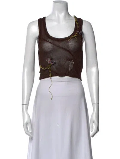 Pre-owned Acne Studios Crew Neck Sleeveless Crop Top In Black