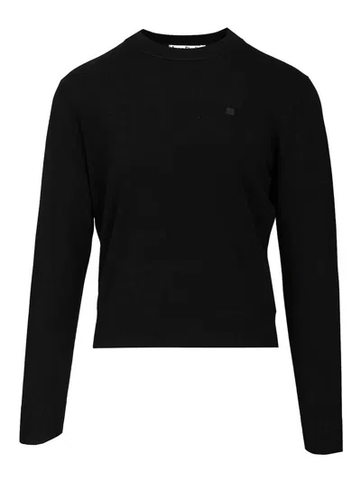Acne Studios Crew Neck Sweater In Black