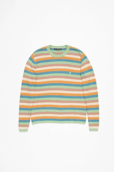 Acne Studios Crew Neck Sweater In Mint Green,multi