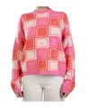 Acne Studios Pink & Off-white Pattern Sweater In Pink