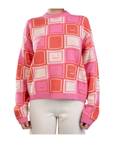 Acne Studios Pink & Off-white Pattern Sweater In Multi