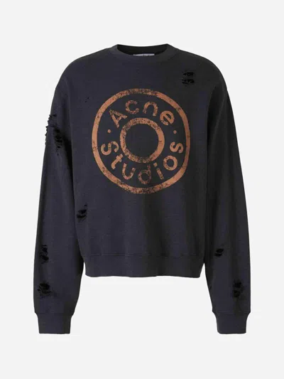 Acne Studios Crew Neck Sweatshirt In Gray