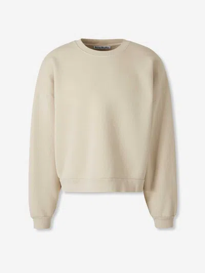 Acne Studios Crew Neck Sweatshirt In Neutral