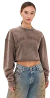 Acne Studios Crew Neck Sweatshirt Taupe Brown In Taupe Brown