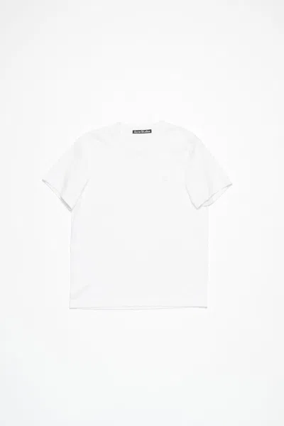 Acne Studios Crew Neck T-shirt- Regular Fit In Optic White