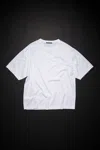 Acne Studios Men T-shirt In Cotone Con Logo In Optisches Weiss