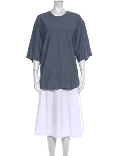Pre-owned Acne Studios Crew Neck Three-quarter Sleeve Top In Blue