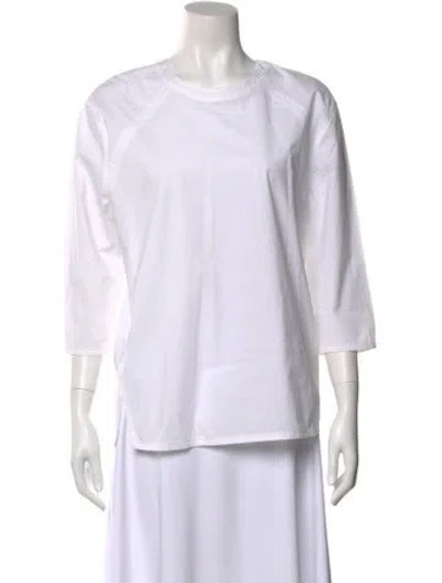 Pre-owned Acne Studios Crew Neck Three-quarter Sleeve Top In White